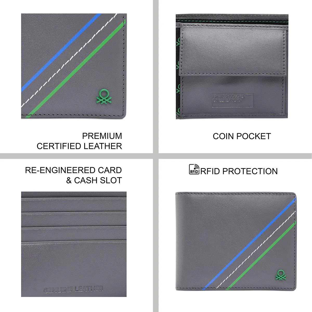 United Colors of Benetton Habry Men's Global Coin Wallet - Image 7