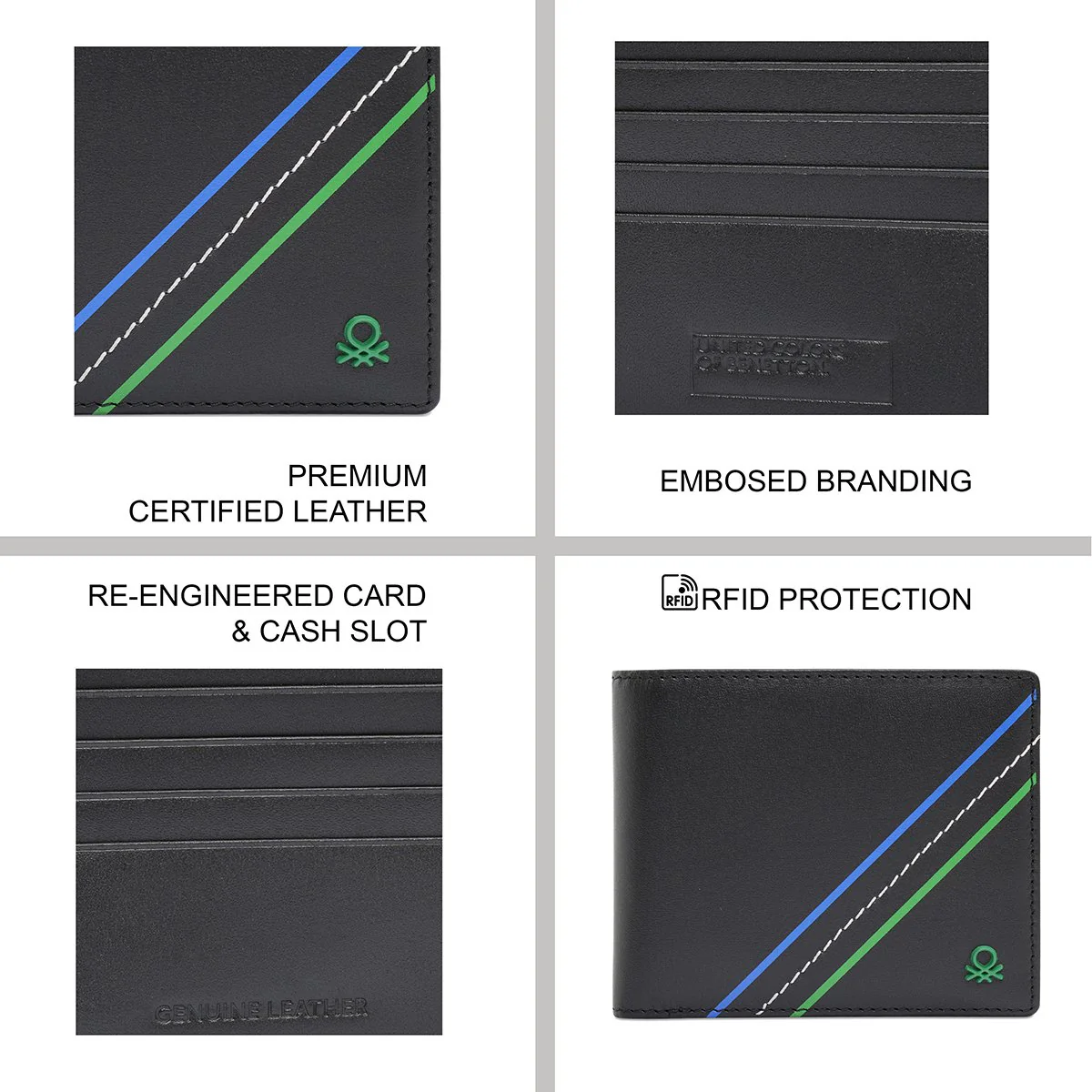United Colors of Benetton Habry Men's Slimfold Wallet - Image 7