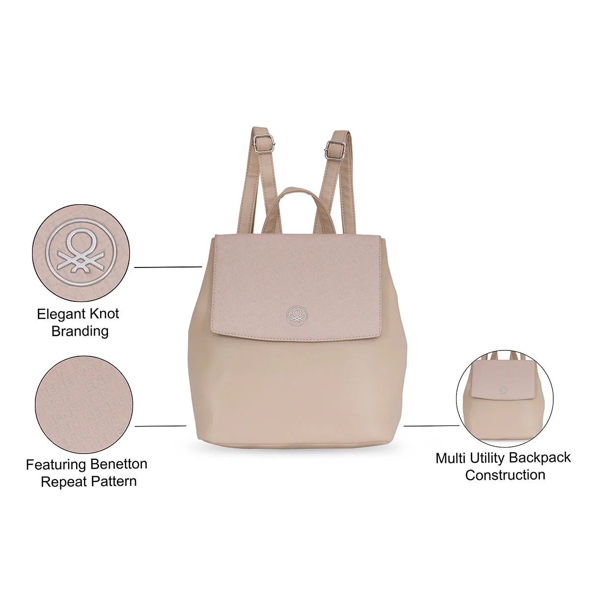 United Colors of Benetton Hallie Women's Backpack - Image 4