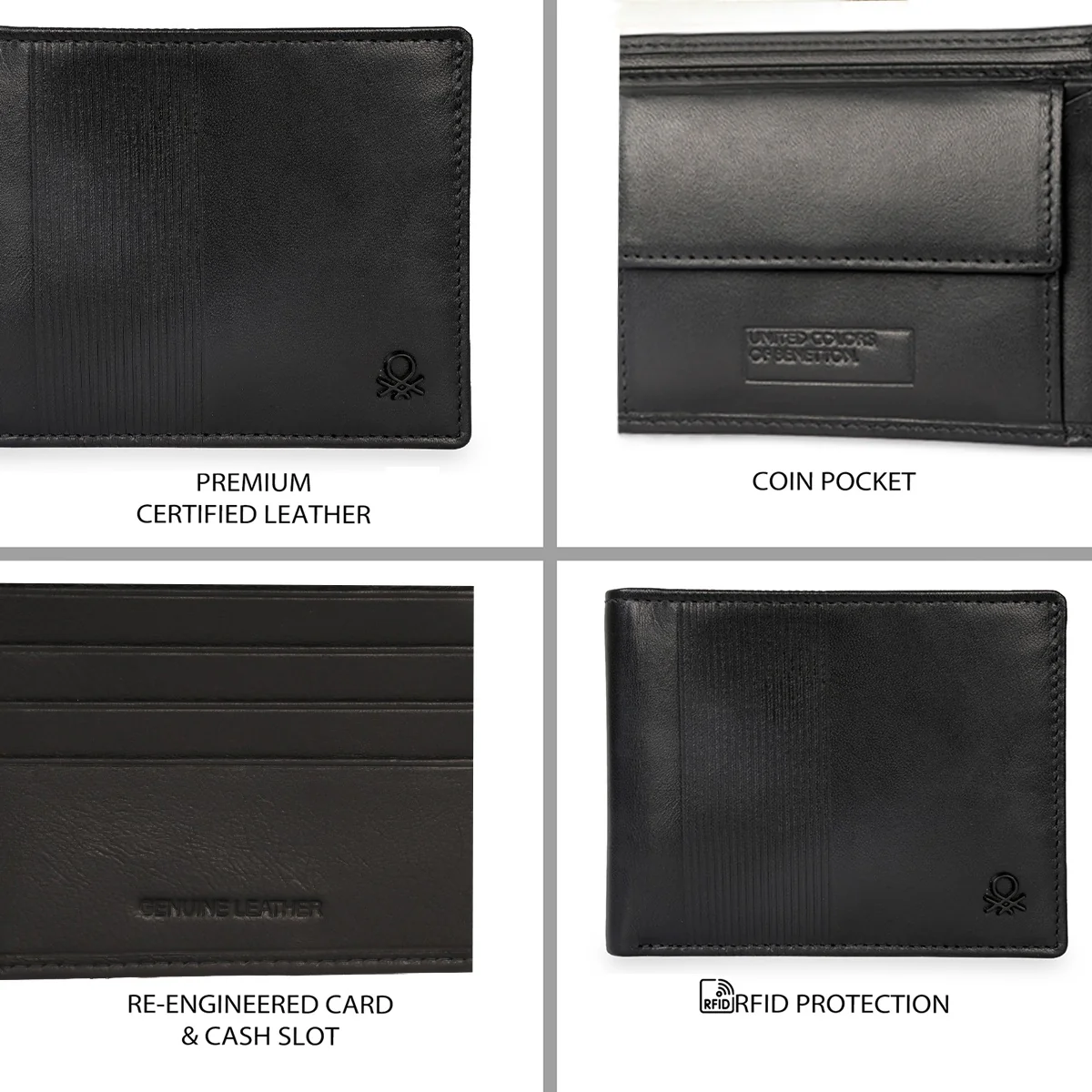 United Colors of Benetton Horgen Men's Slimfold Wallet - Image 6