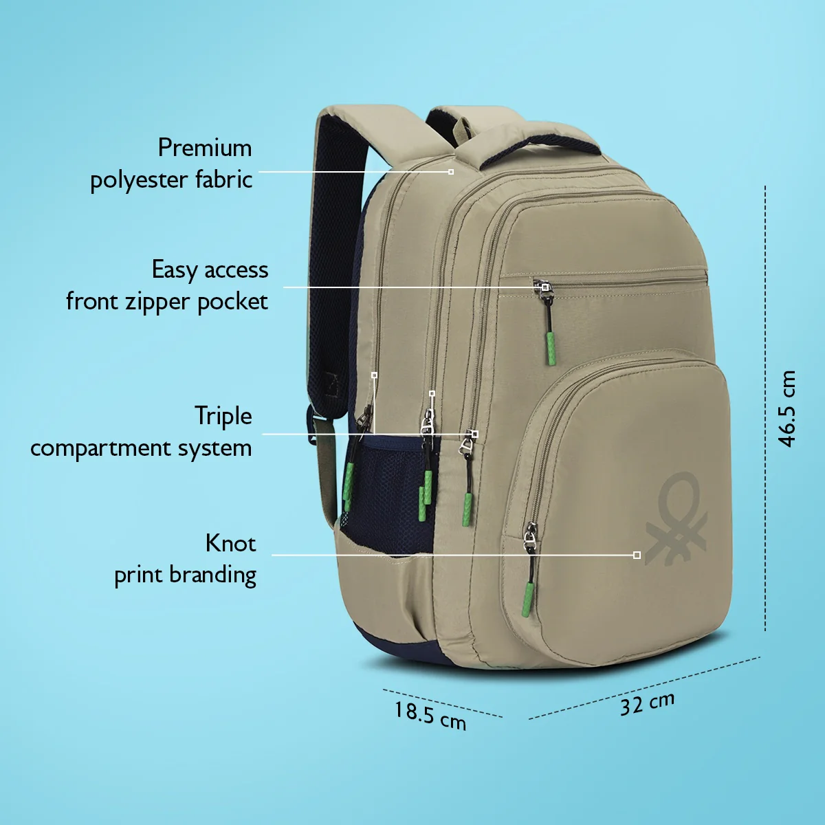 United Colors of Benetton Hype Laptop Backpack - Image 4