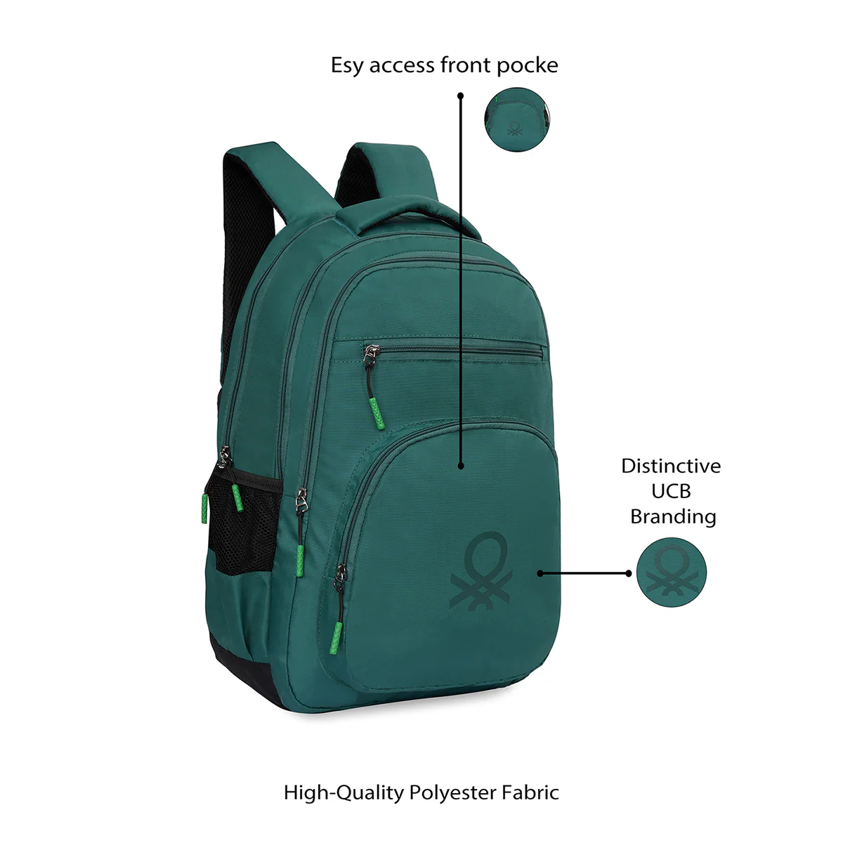 United Colors of Benetton Hype Laptop Backpack - Image 3