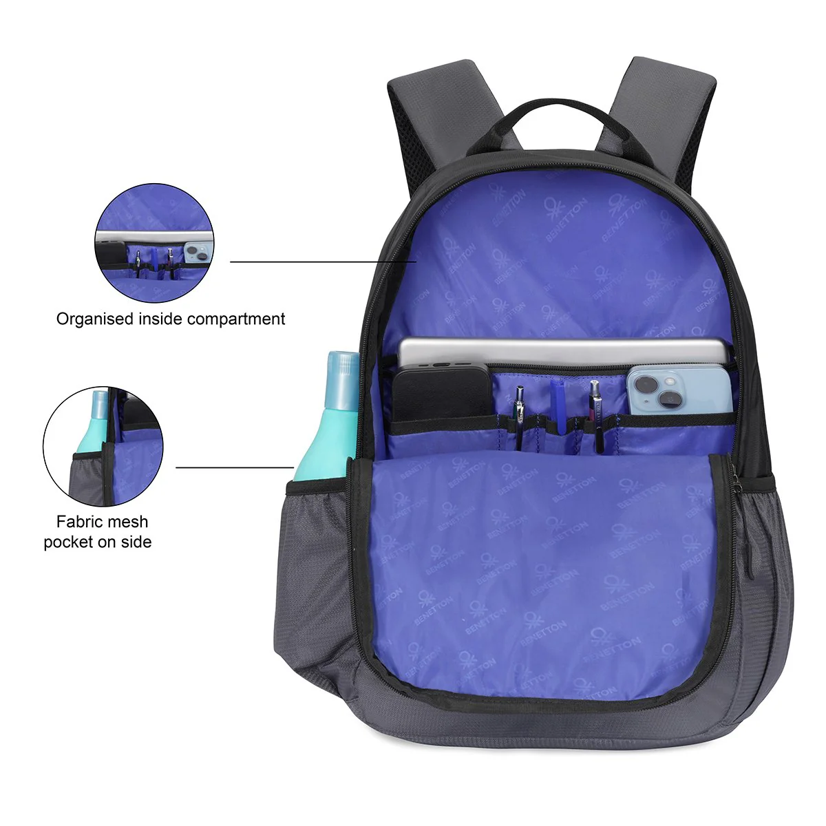 United Colors of Benetton Inferno Laptop Backpack - Image 6