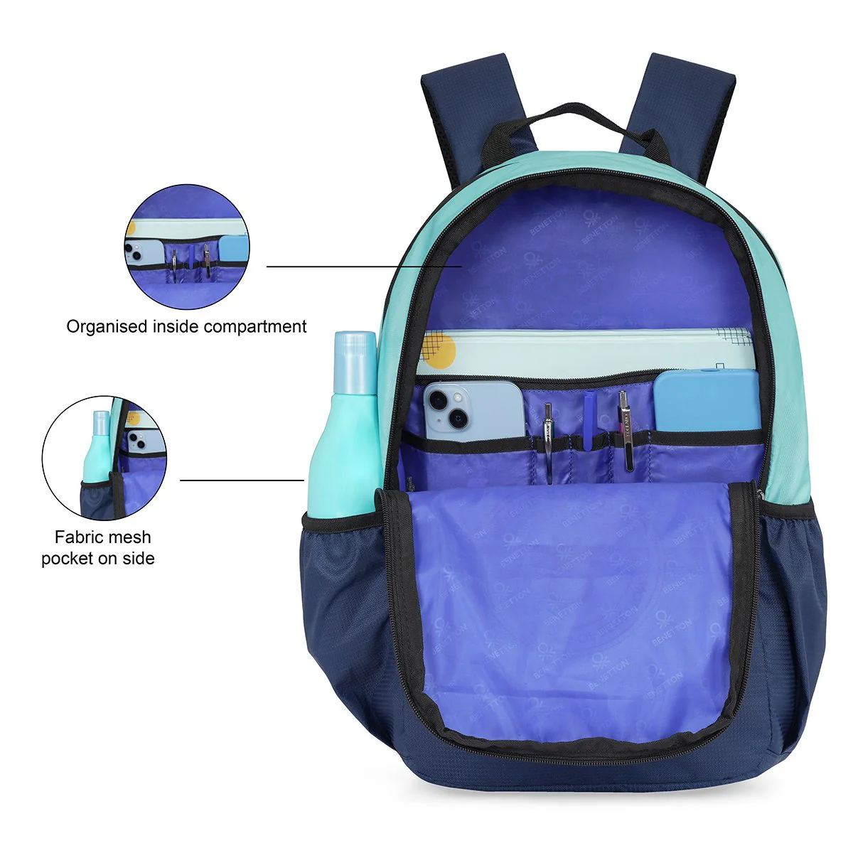 United Colors of Benetton Inferno Laptop Backpack - Image 6