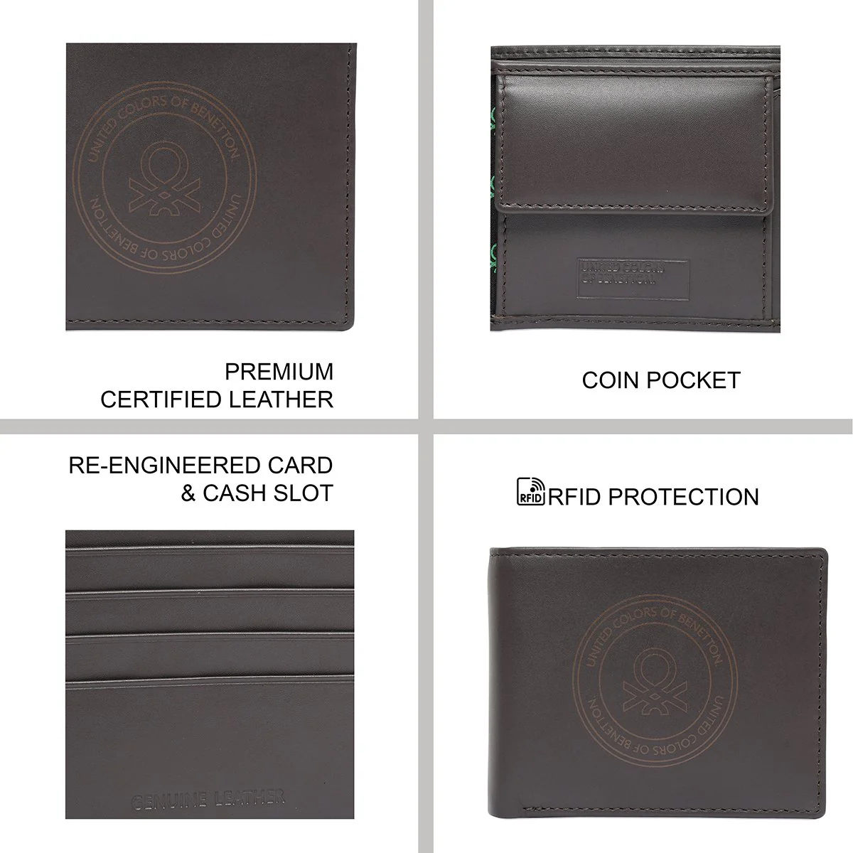 United Colors of Benetton Izak Men's Global Coin Wallet - Image 7