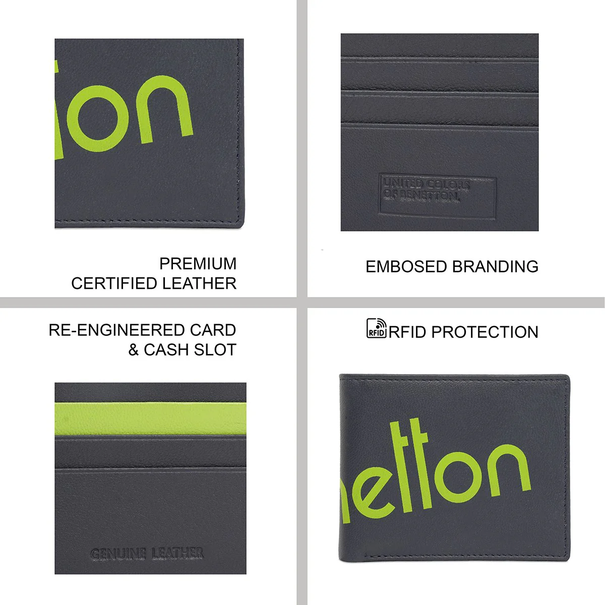 United Colors of Benetton Jemnice Men's Slimfold Wallet - Image 8