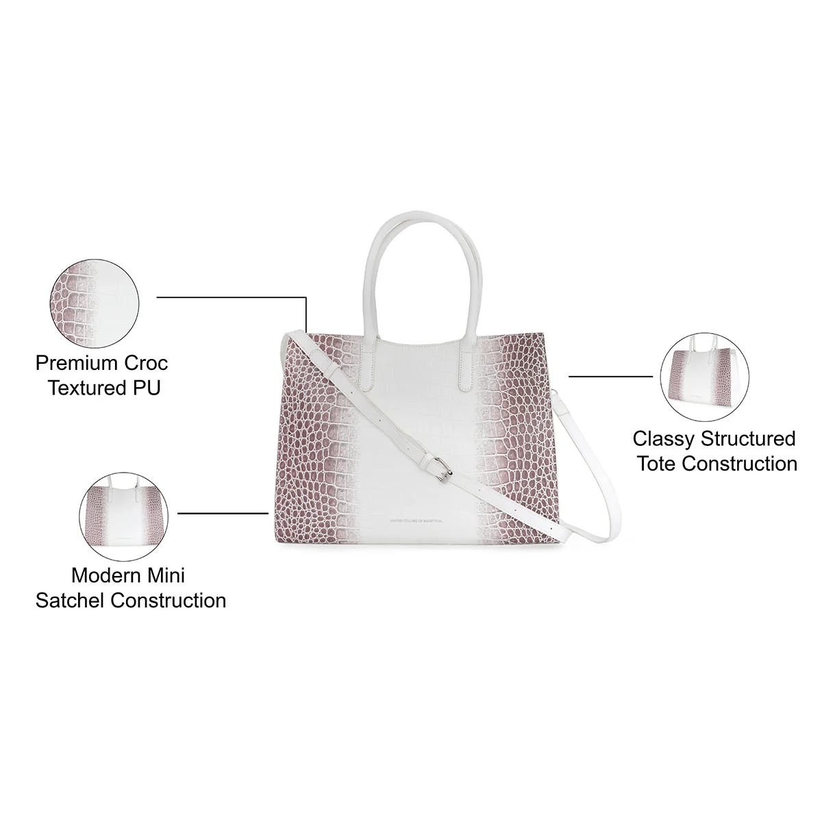 United Colors of Benetton Kamlyn Women's Satchel - Image 4