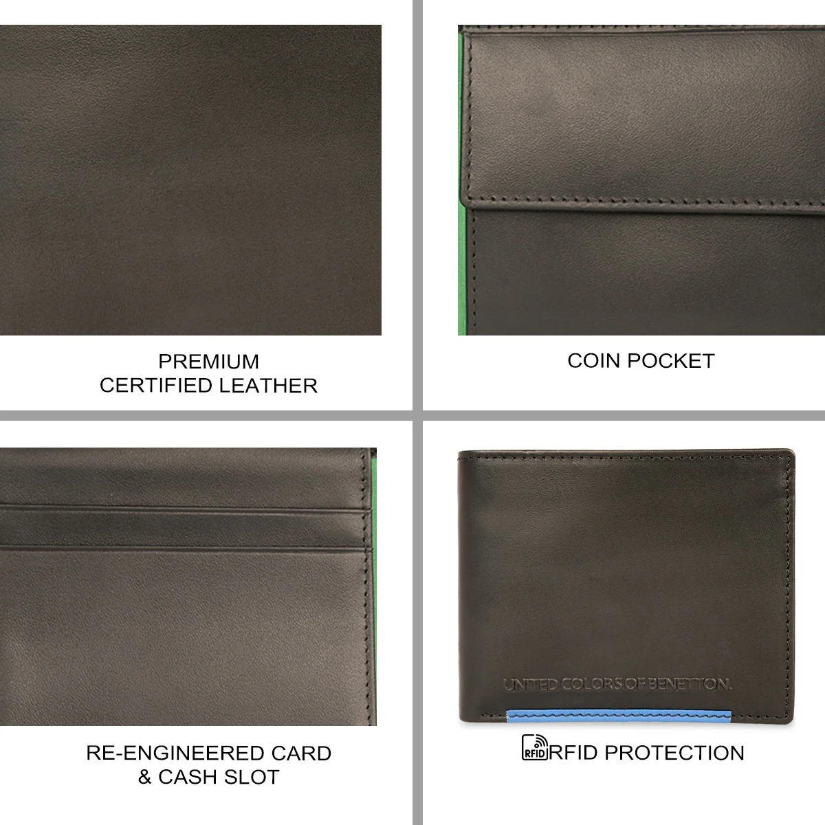 United Colors of Benetton Kloten Men's Multicard Coin Wallet - Image 7