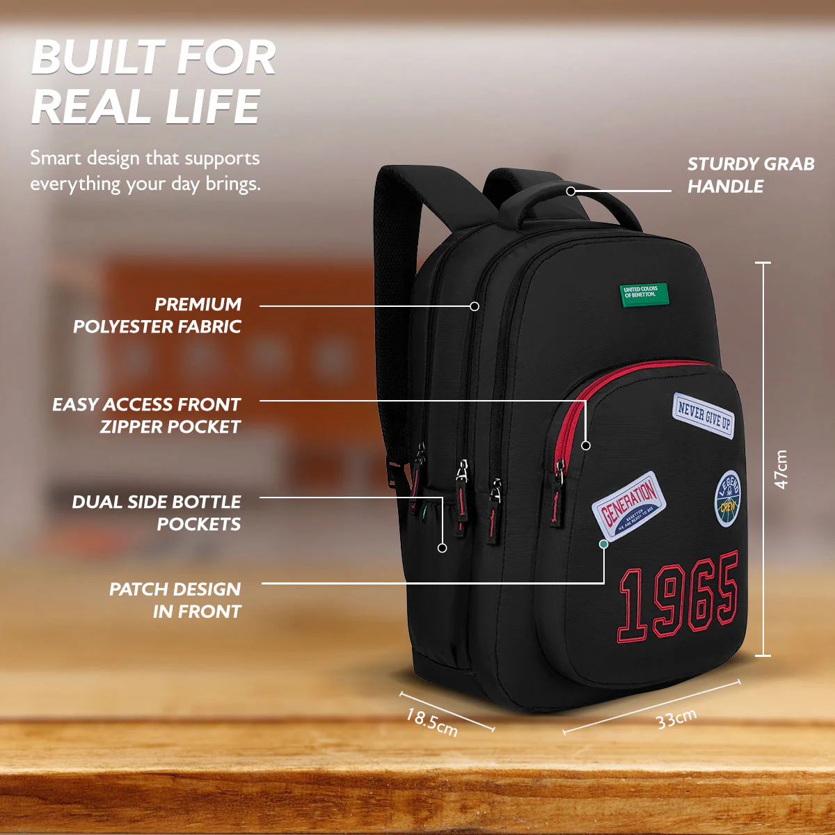United Colors of Benetton Legend Non Laptop Backpack - Image 4