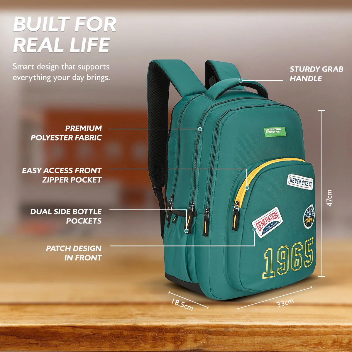 United Colors of Benetton Legend Non Laptop Backpack - Image 4