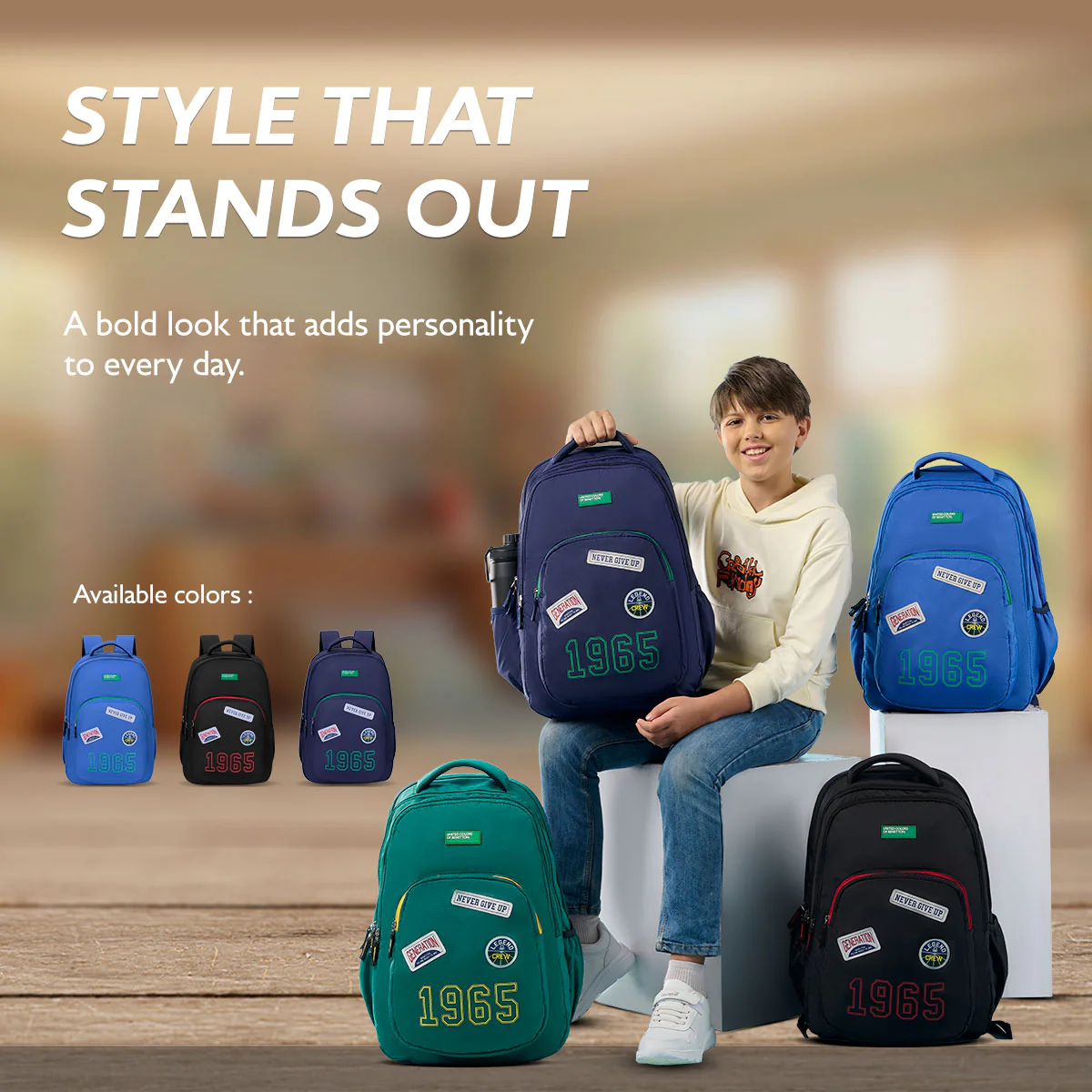 United Colors of Benetton Legend Non Laptop Backpack - Image 7