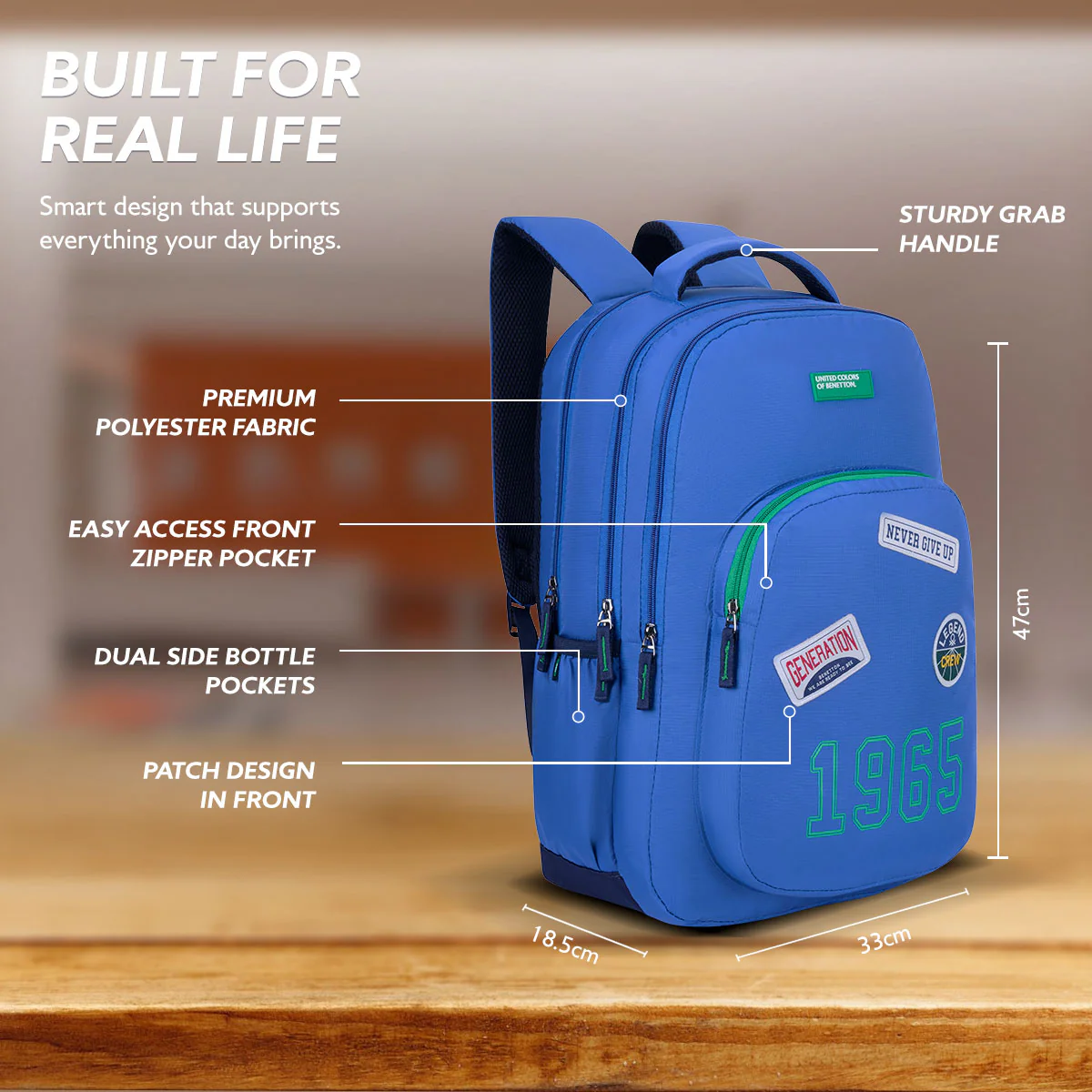 United Colors of Benetton Legend Non Laptop Backpack - Image 5