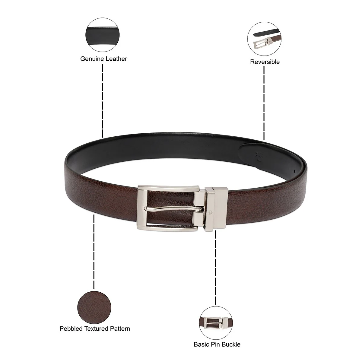 United Colors of Benetton Marek Men's Reversible Belt - Image 4