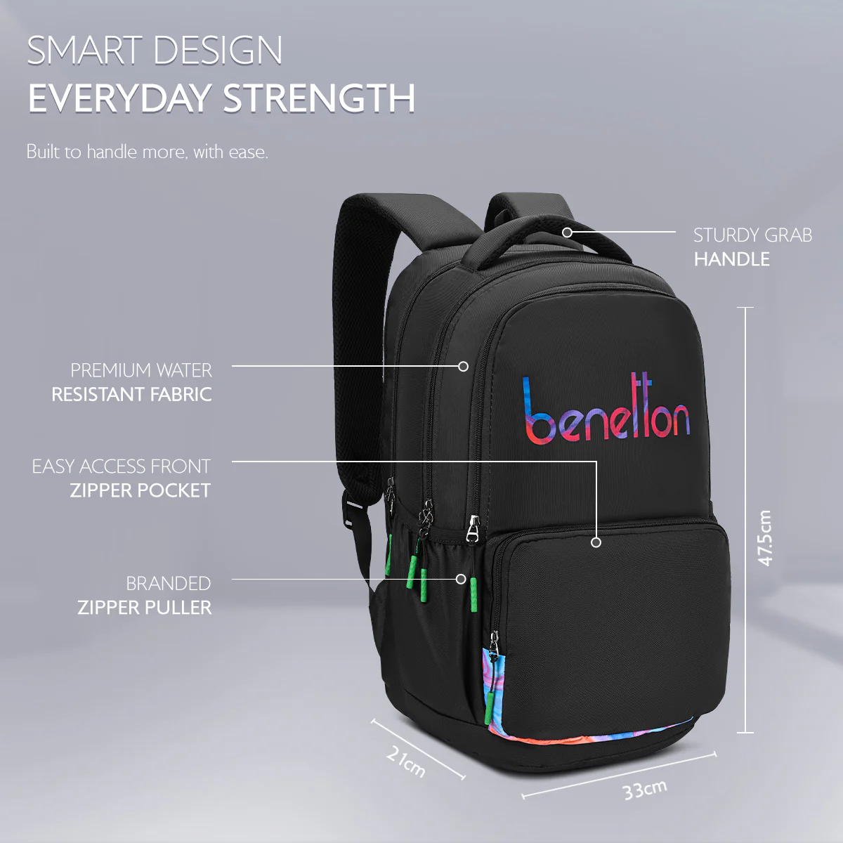United Colors of Benetton Meteorite Non Laptop Backpack - Image 4