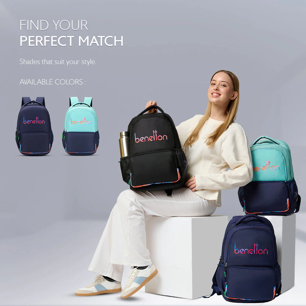 United Colors of Benetton Meteorite Non Laptop Backpack - Image 5