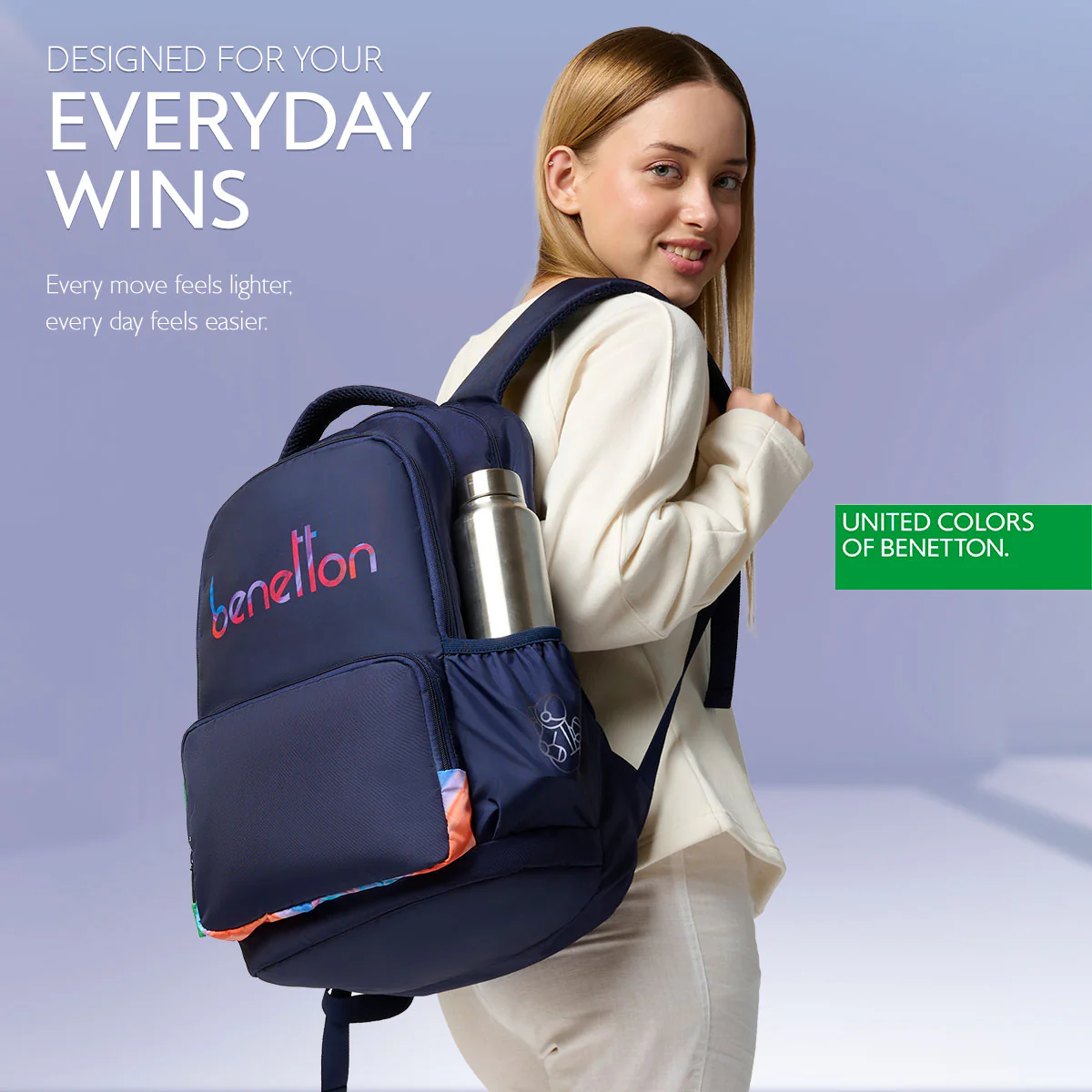 United Colors of Benetton Meteorite Non Laptop Backpack - Image 6
