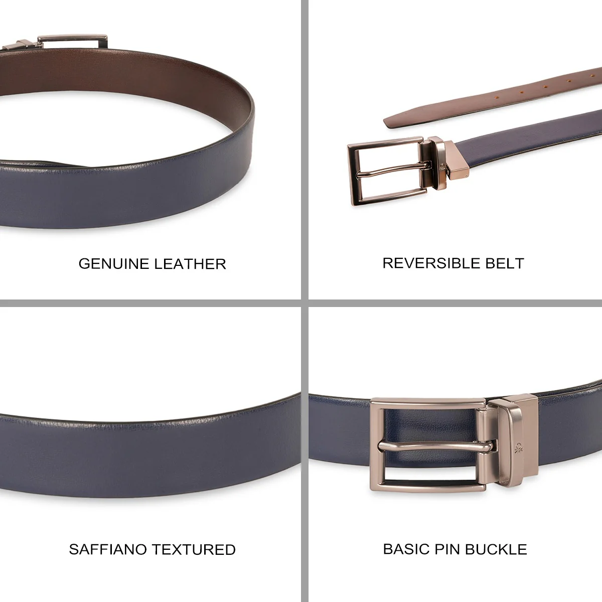 United Colors of Benetton Montfort Reversible Belt - Image 4