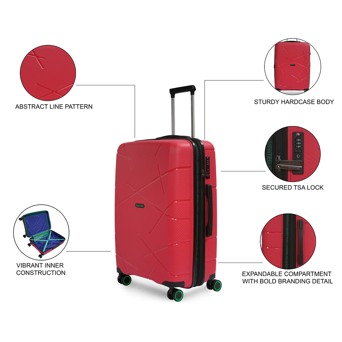 United Colors of Benetton Moonstone Hard Luggage - Image 4