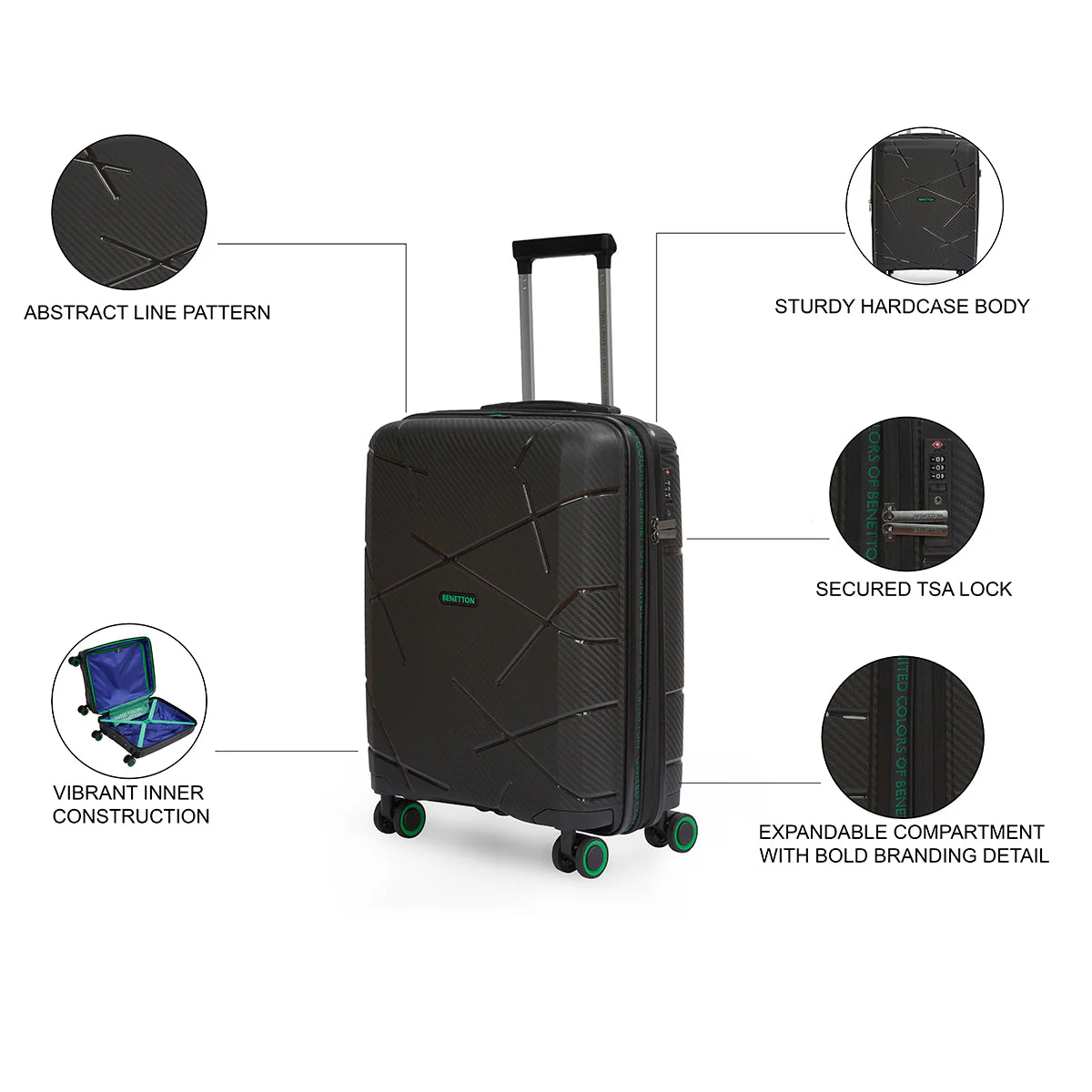 United Colors of Benetton Moonstone Hard Luggage - Image 8