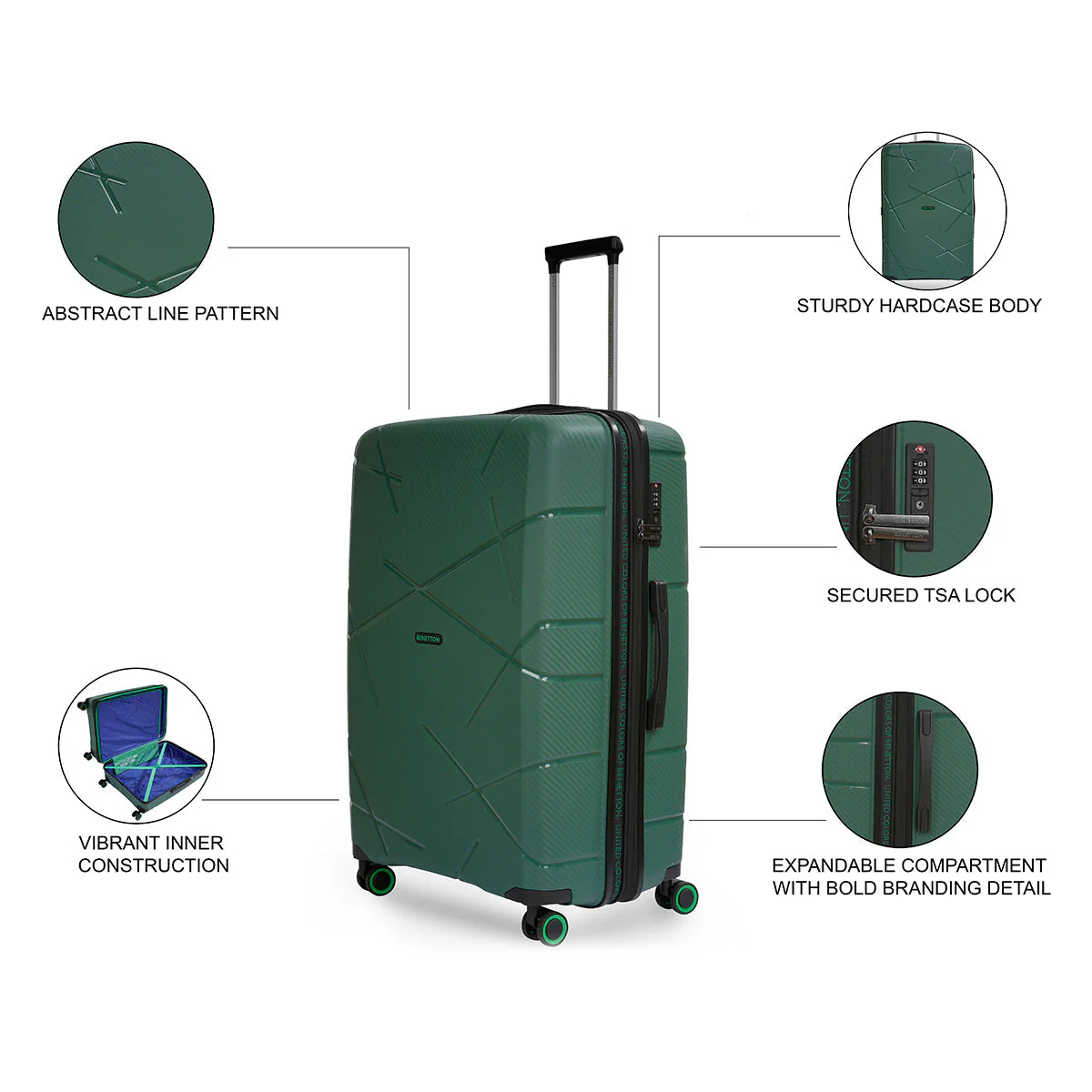 United Colors of Benetton Moonstone Hard Luggage - Image 4