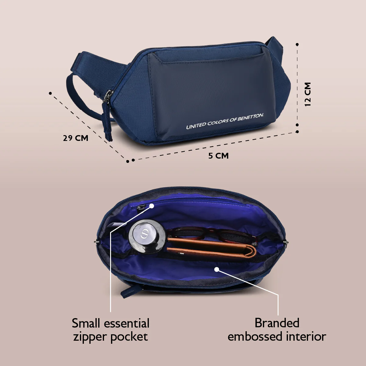 United Colors of Benetton Noir Waist Pouch - Image 3