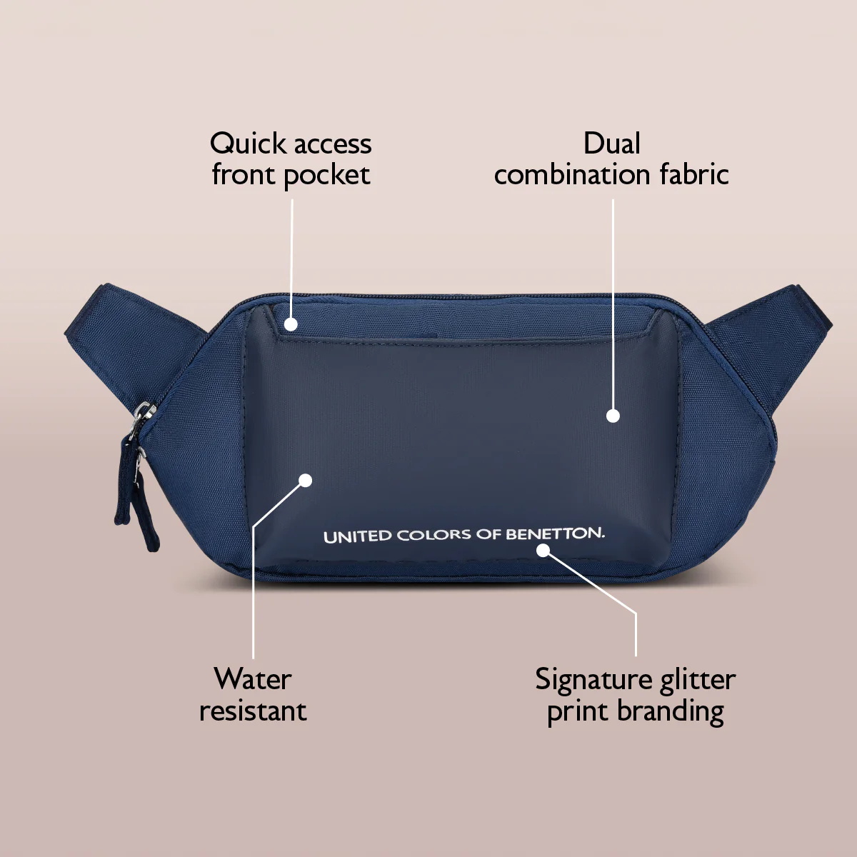 United Colors of Benetton Noir Waist Pouch - Image 4