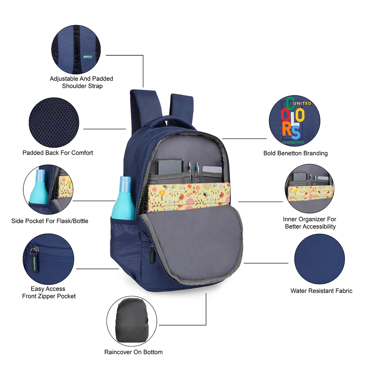United Colors of Benetton Nyx Back to School Backpack - Image 4