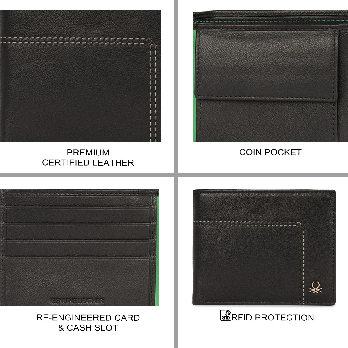 United Colors of Benetton Onex Men's Global Coin Wallet - Image 7