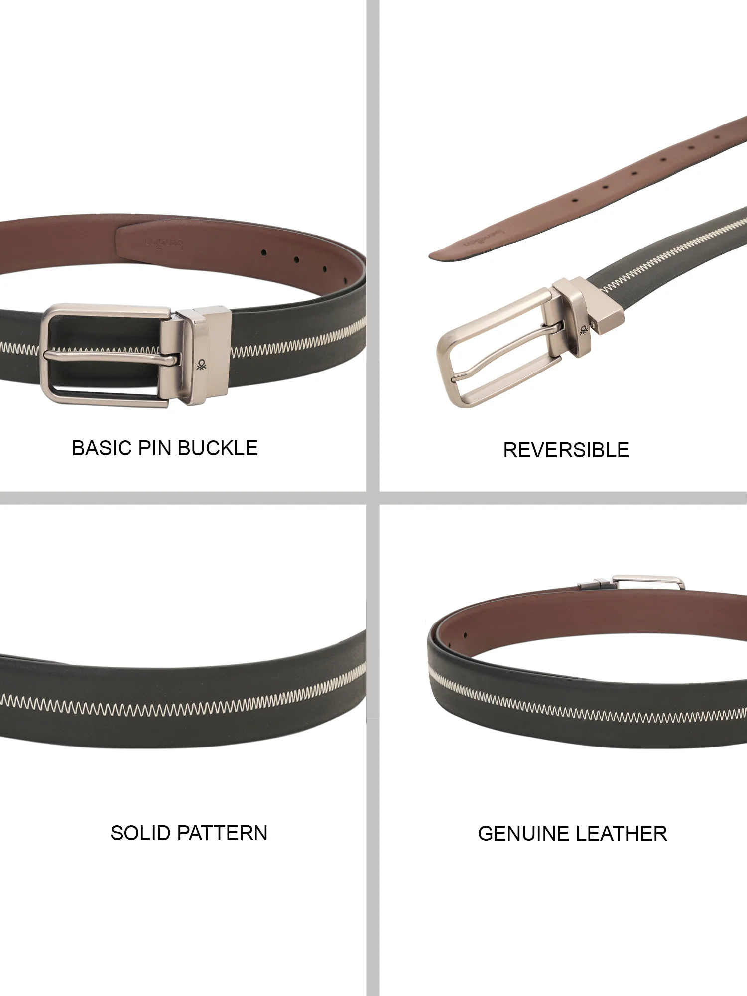 United Colors of Benetton Orivane Men's Reversible Belt - Image 8