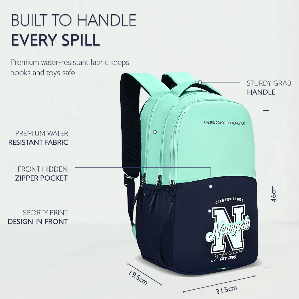United Colors of Benetton Petro Non Laptop Backpack - Image 3