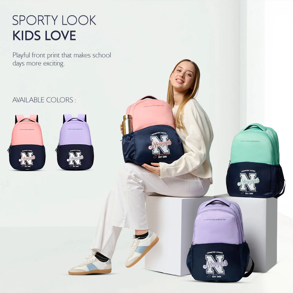 United Colors of Benetton Petro Non Laptop Backpack - Image 5