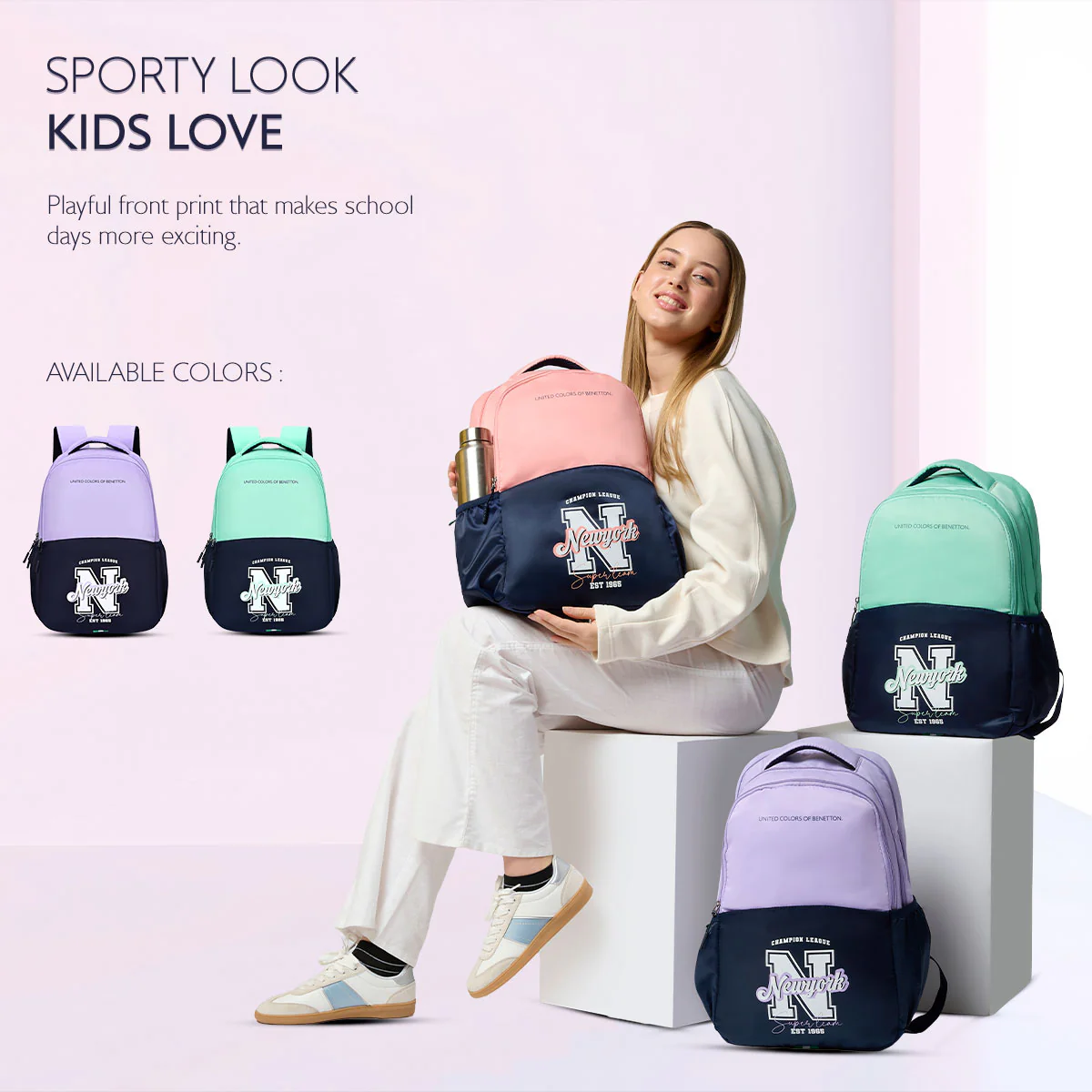 United Colors of Benetton Petro Non Laptop Backpack - Image 6