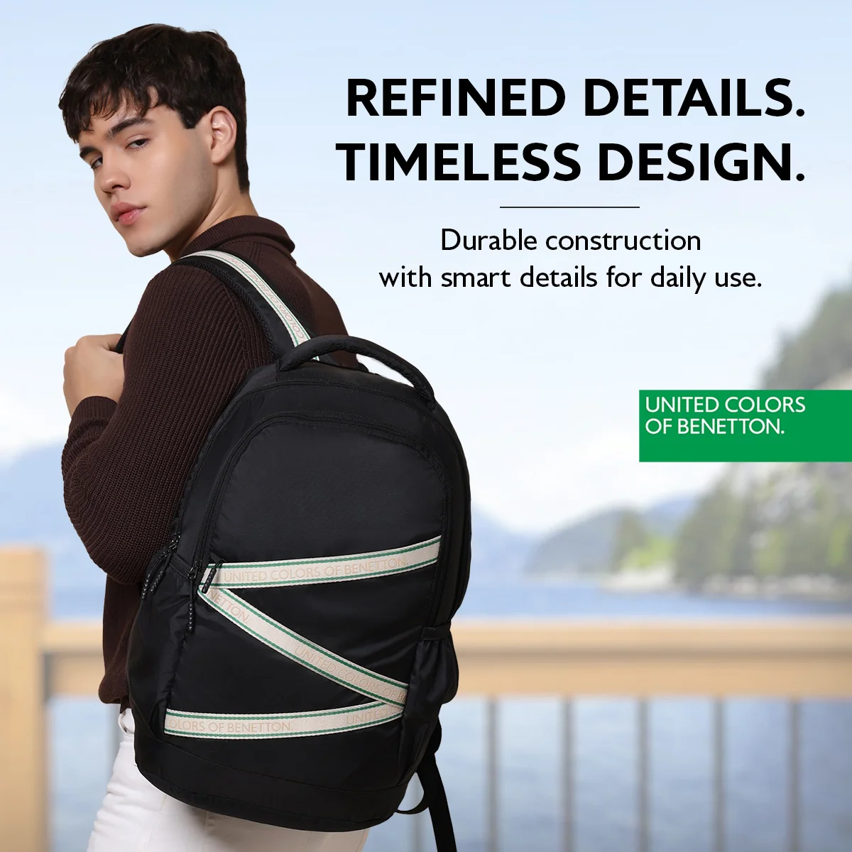 United Colors of Benetton Phantom Laptop Backpack - Image 6