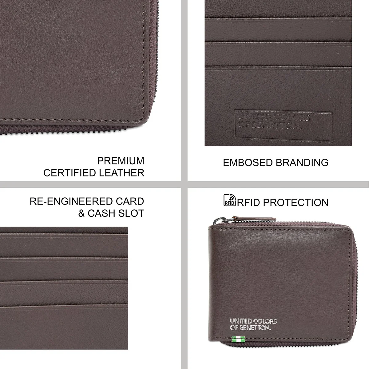 United Colors of Benetton Polna Men's Zip Around Wallet - Image 7
