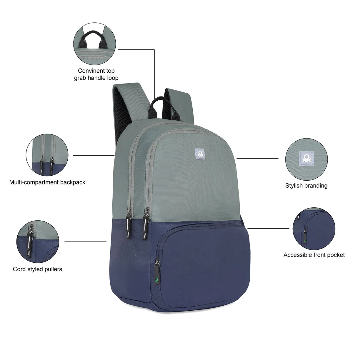 United Colors of Benetton Pyro Laptop Backpack - Image 3