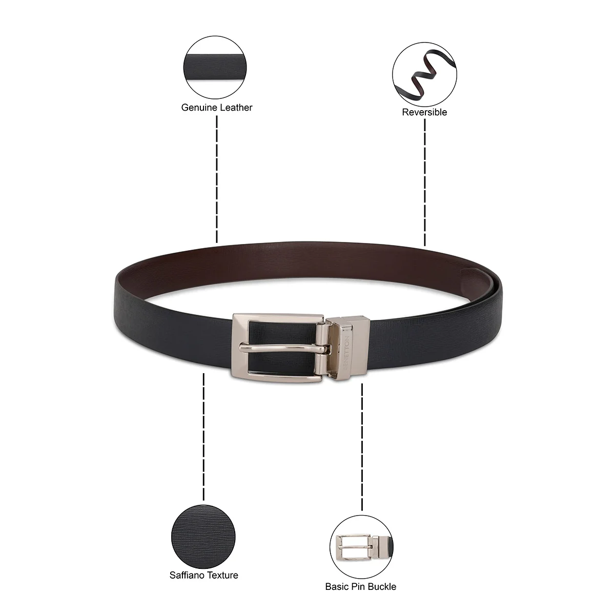 United Colors of Benetton Quinton Reversible Belt - Image 8