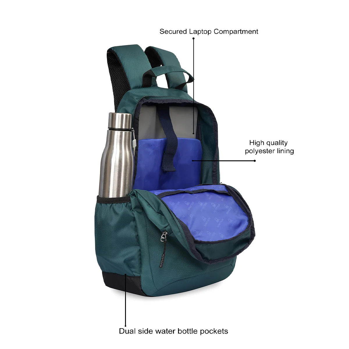 United Colors of Benetton Quirky Laptop Backpack - Image 4