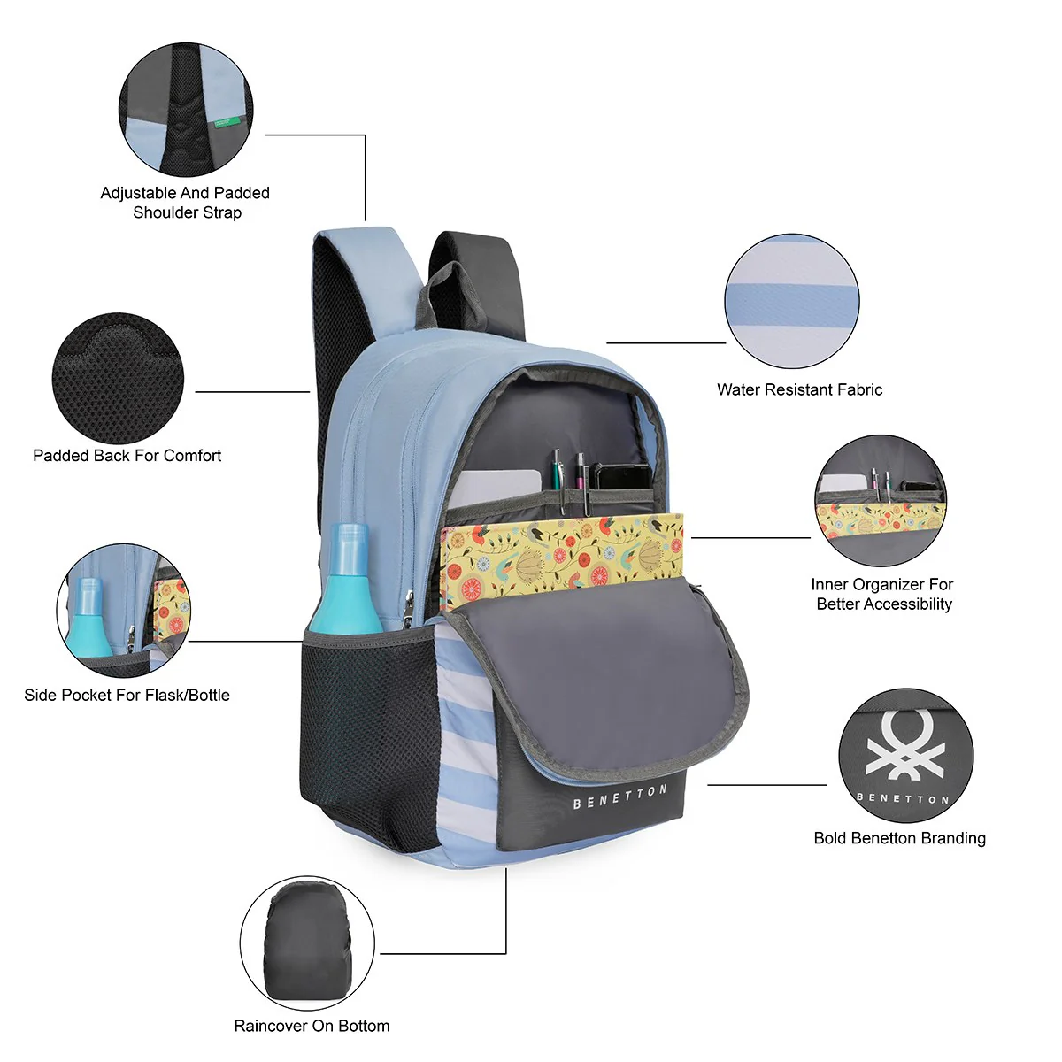 United Colors of Benetton Rey Non Laptop Backpack - Image 9