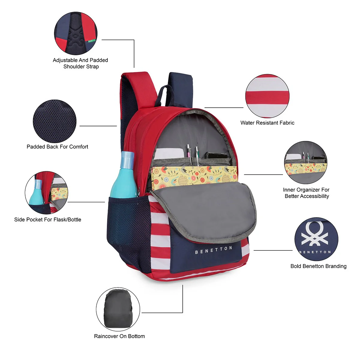 United Colors of Benetton Rey Non Laptop Backpack - Image 9
