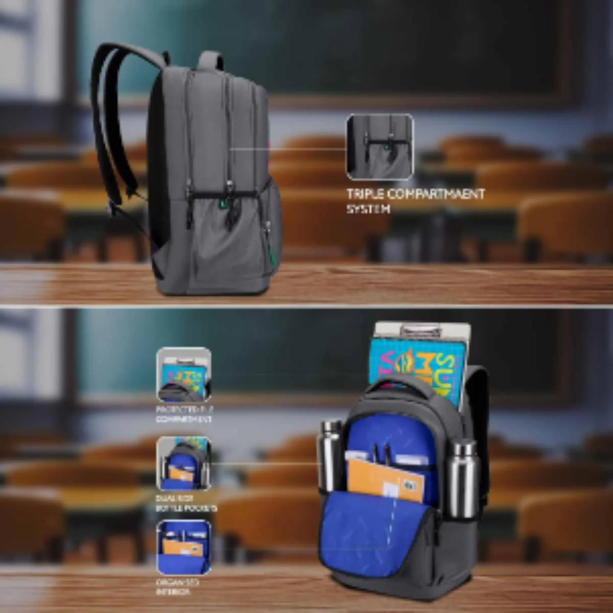 United Colors of Benetton Rider Non Laptop Backpack - Image 3