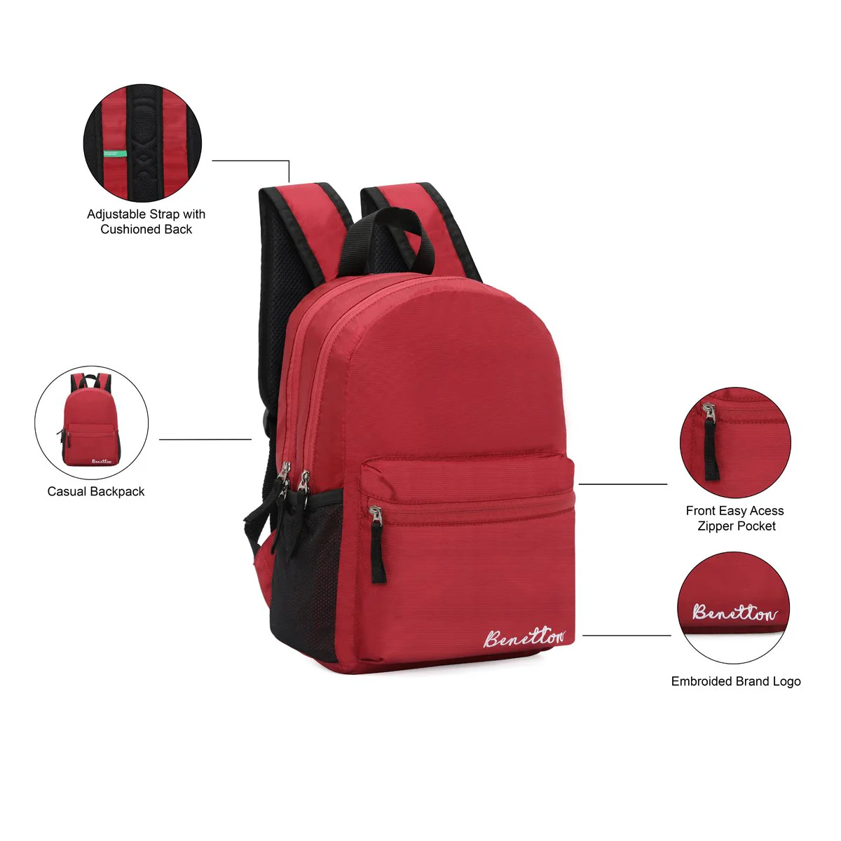 United Colors of Benetton Rudy Laptop Backpack - Image 4