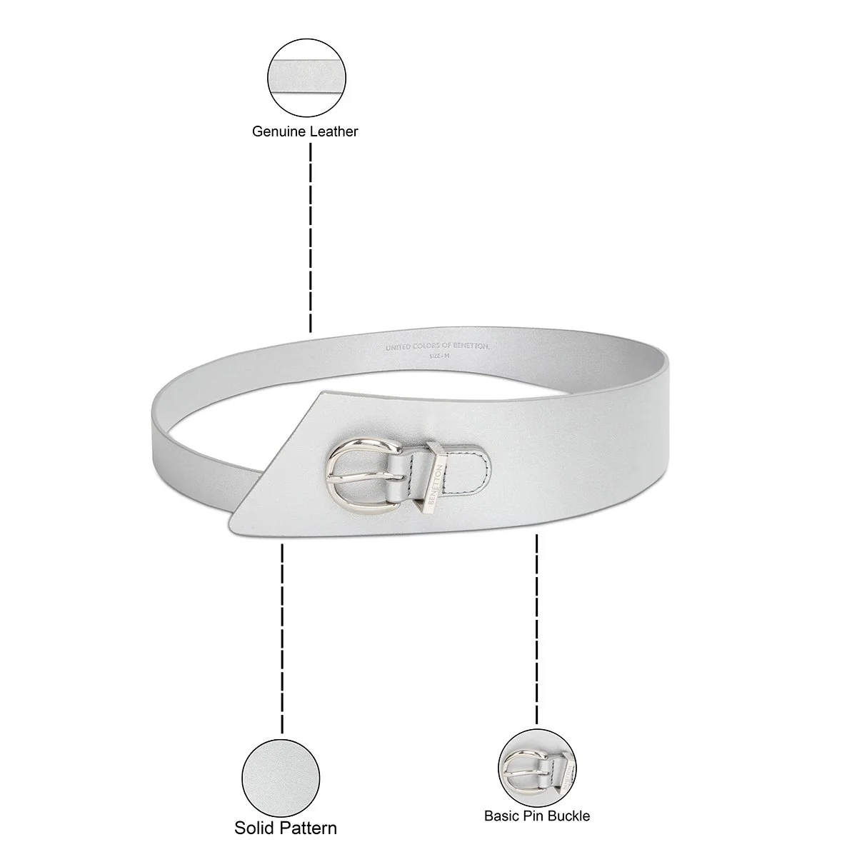 United Colors of Benetton Rui Non Reversible Women's Belt - Image 11