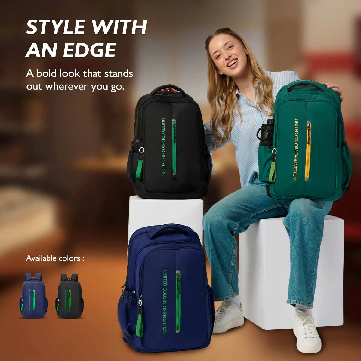 United Colors of Benetton Runway Non Laptop Backpack - Image 6