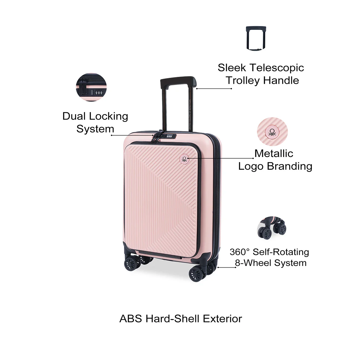 United Colors of Benetton Ryzen Pro Hard Luggage - Image 4
