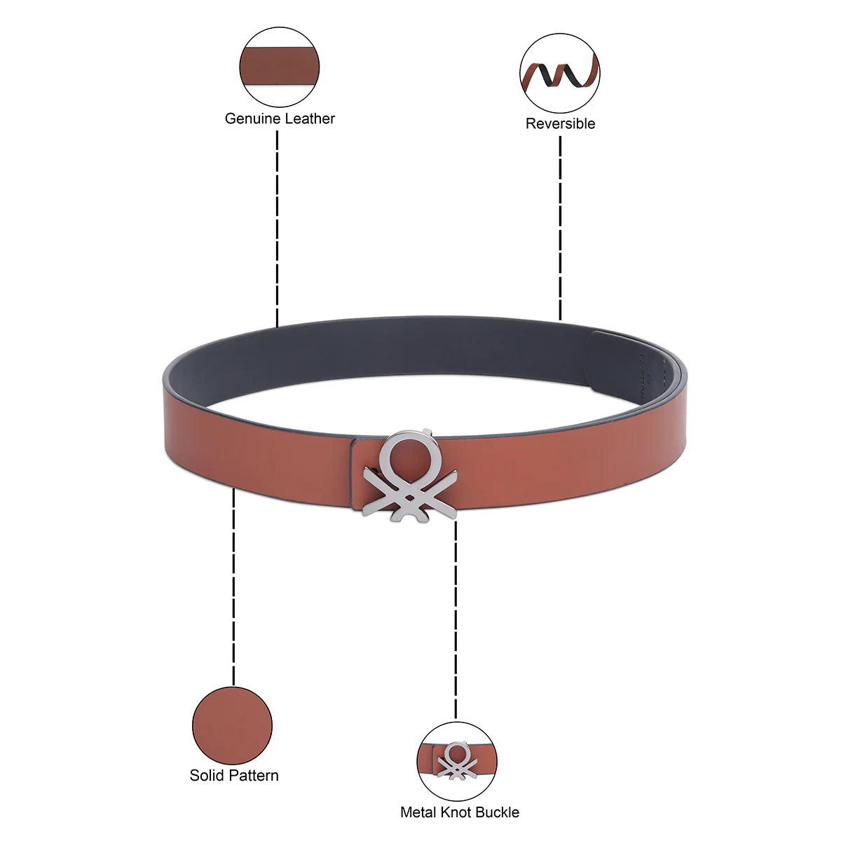 United Colors of Benetton Sagrada Men's Reversible Belt - Image 4
