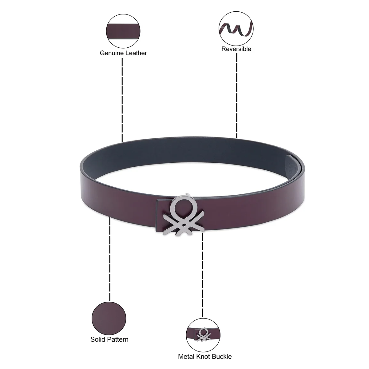 United Colors of Benetton Sagrada Reversible Belt - Image 4
