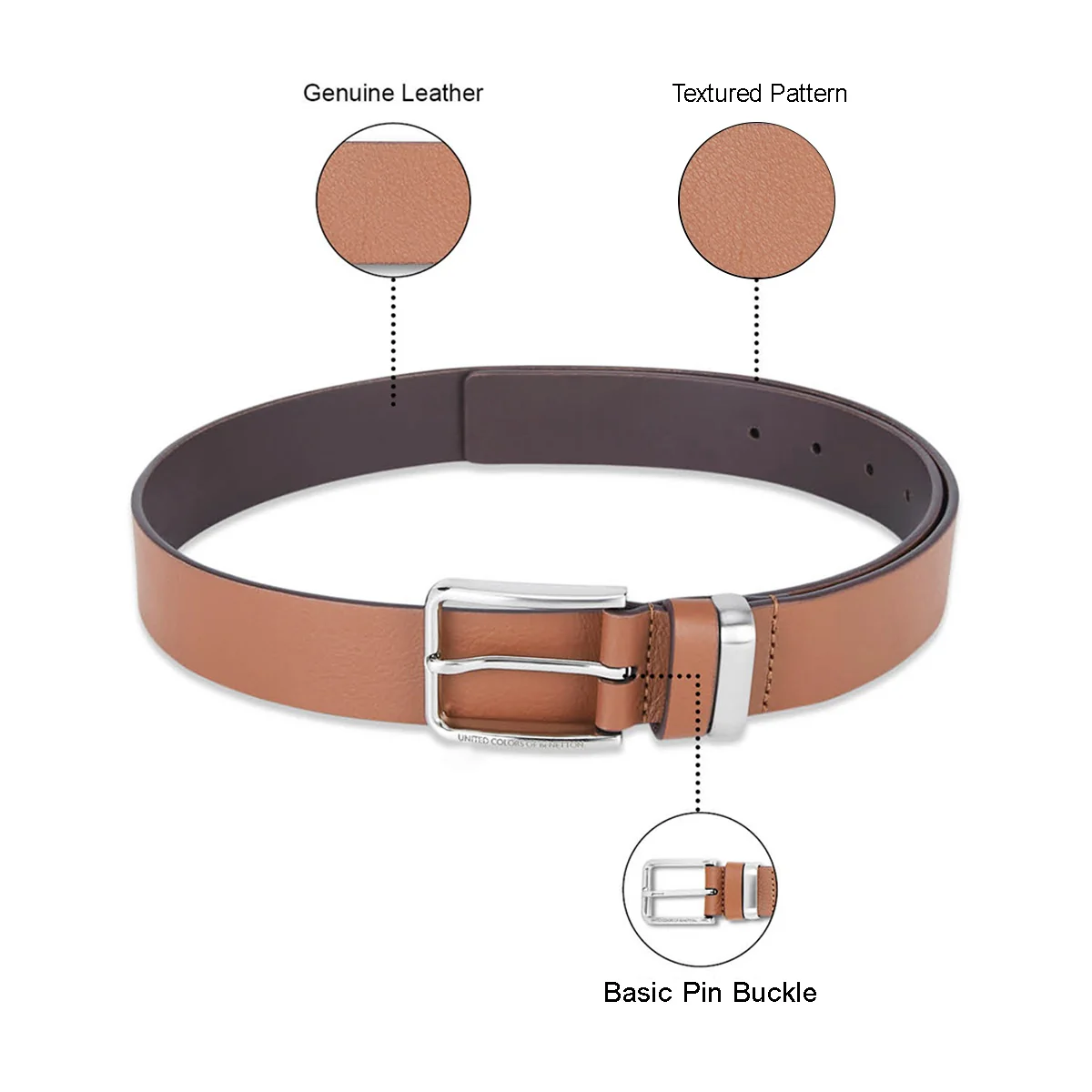 United Colors of Benetton Simeto Non Reversible Belt - Image 8