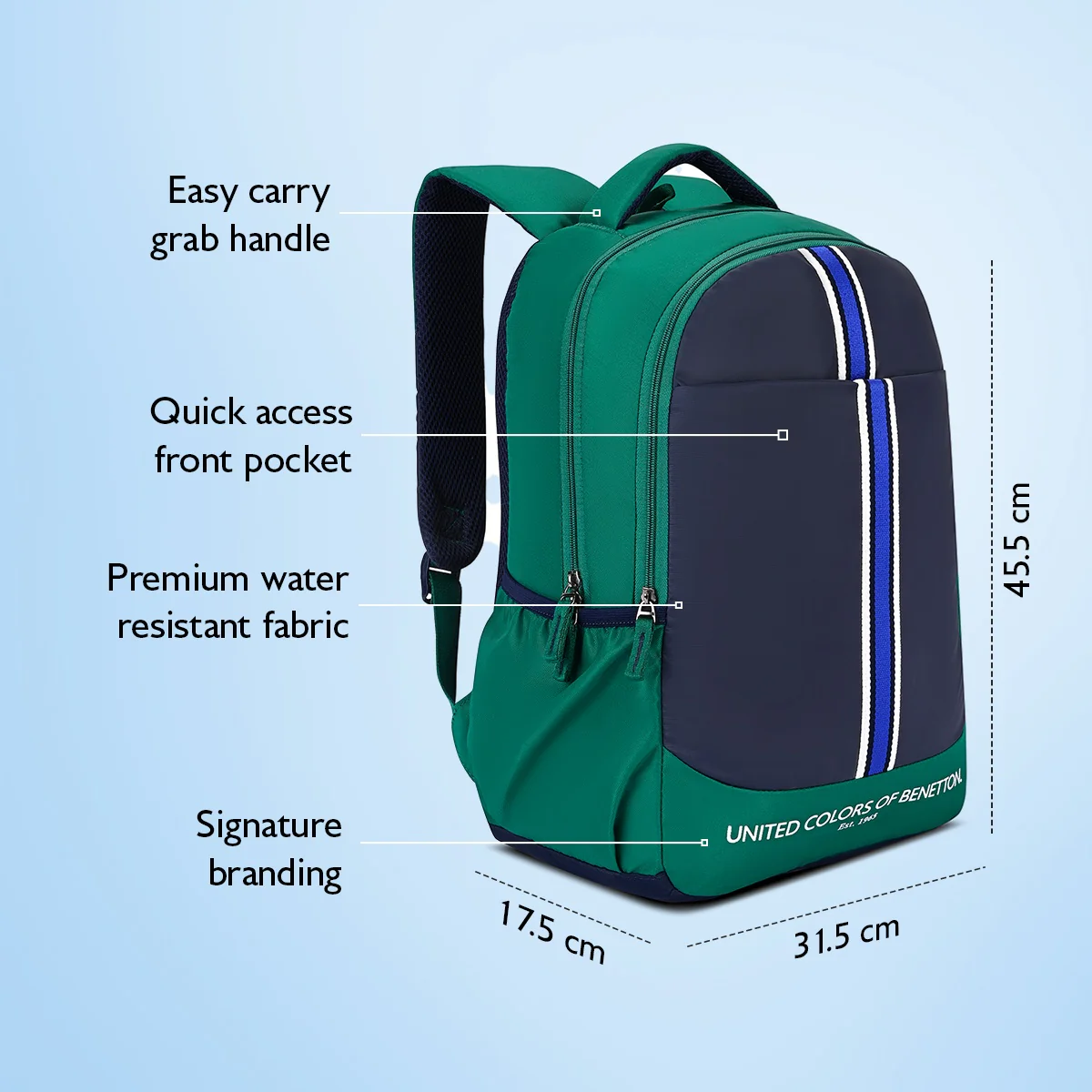 United Colors of Benetton Sonic Laptop Backpack - Image 3