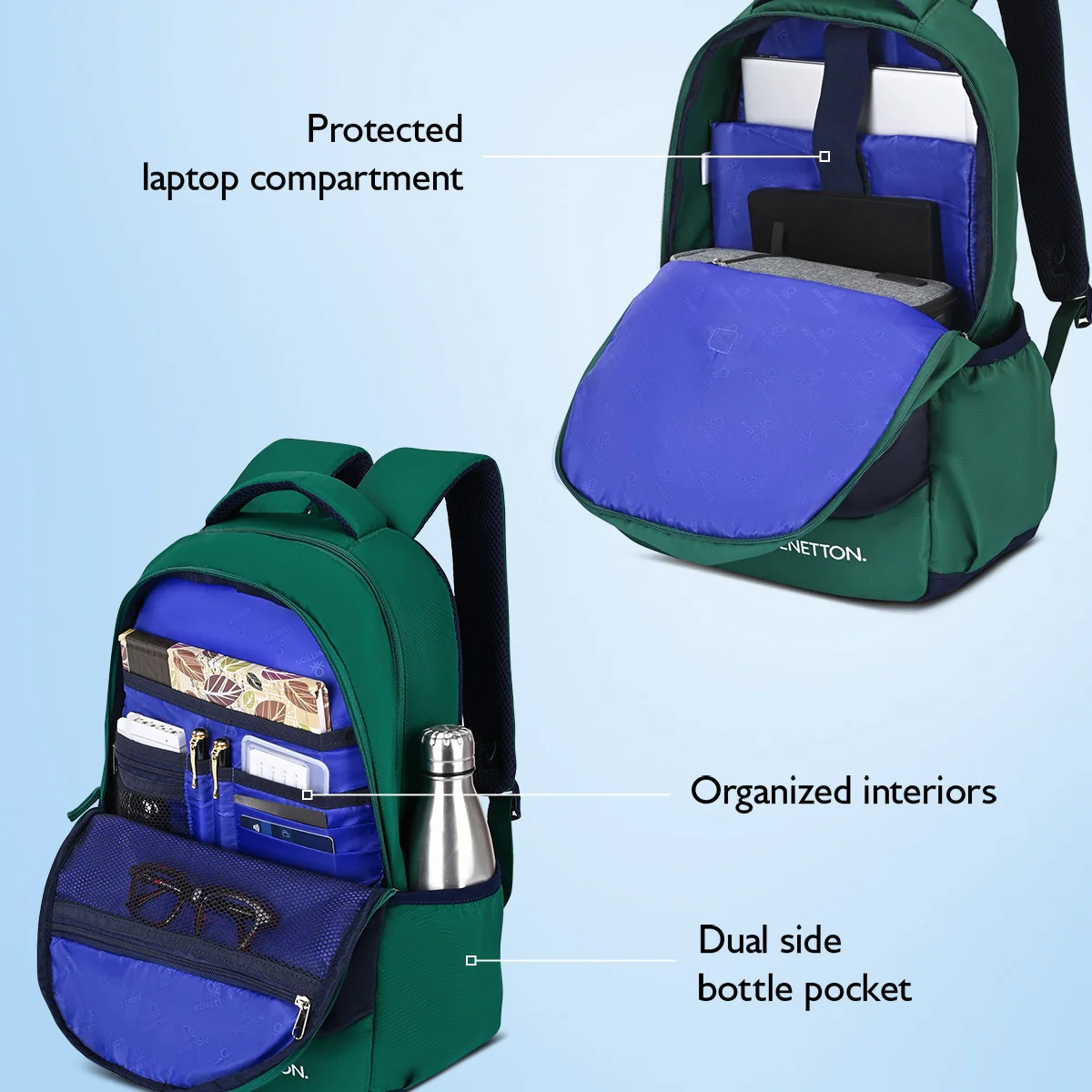 United Colors of Benetton Sonic Laptop Backpack - Image 4