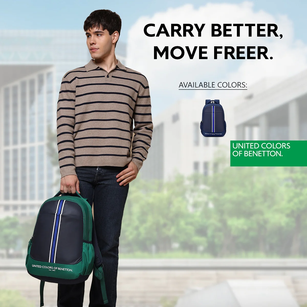 United Colors of Benetton Sonic Laptop Backpack - Image 7